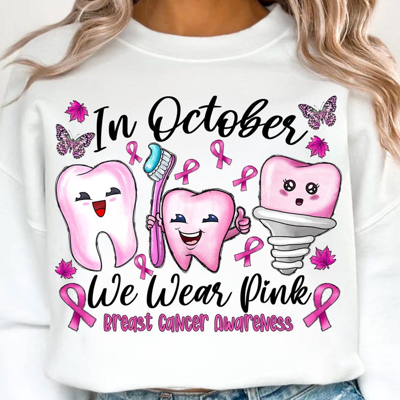 Pink Ribbon Toothbrush Pink Ribbon Tooth PNG: Breast Cancer Awareness, Dental Squad (digital ...