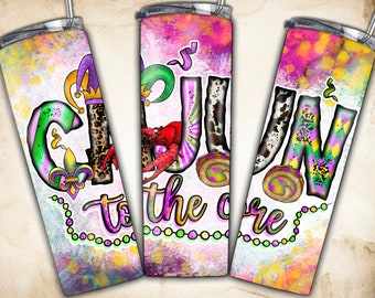 Cajun Crawfish Mardi Gras 20oz Skinny Tumbler Design (Digital Download)