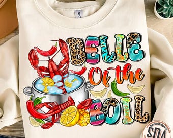 Belle of the Boil Crawfish PNG: Cajun Sublimation Design (Digital Download)