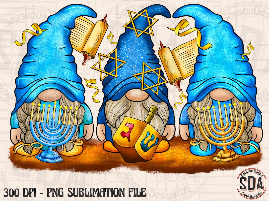 Hanukkah Gnome Png Sublimation Design, Hanukkah Gnomes Png, Happy