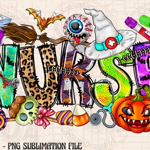 Halloween Nurse PNG: Spooky Western Sublimation Design (Digital Download)