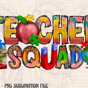 Teacher Squad Png, Sublimation Design, Teacher Png, Western Teacher Png, Teacher Life Png, Teacher Love Png, Digital Download,Teacher Design
