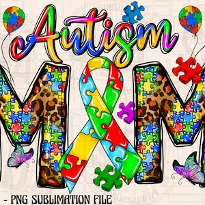 Autism Mom png sublimation design download, Autism Awareness png, western Mom png, Autism puzzle png, sublimate designs download, Puzzle png