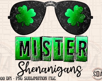 Mister Shenanigans St. Patrick's Day Shamrock PNG (Digital Download)