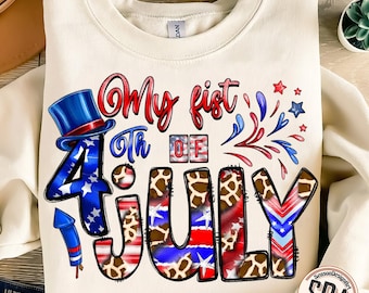 Retro My First 4th of July PNG: Patriotic Baby Sublimation (Digital Download)
