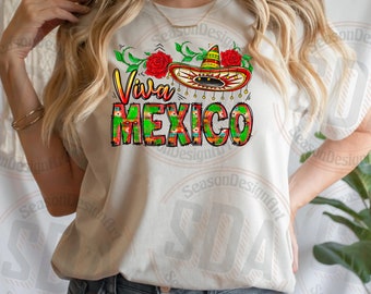 Viva Mexico PNG Sublimation Design: Mexicana Art (Digital Download)