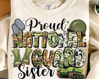 Proud Army National Guard Sister PNG - Sublimation Design (Digital Download)