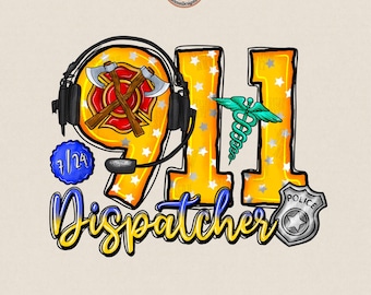 911 Dispatcher Png, Dispatcher Png, Operator Png,  Emergency Sublimation Design (Digital Download)