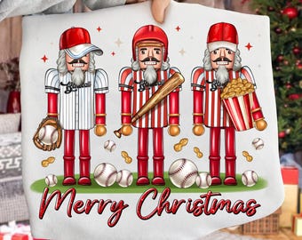 Baseball Nutcracker Christmas PNG: Holiday Sublimation Design (Digital Download