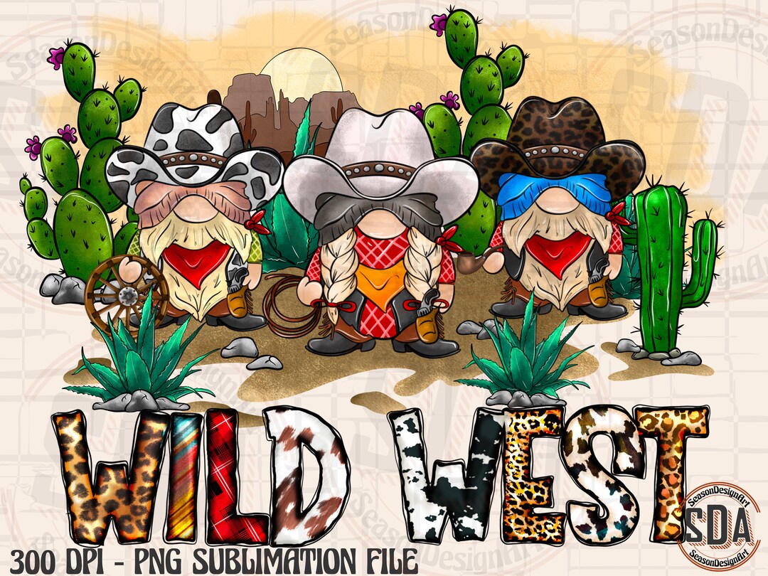 Howdy Gnome Png, Wild West Gnome Png,cactus Png, Wild West Png, Western ...