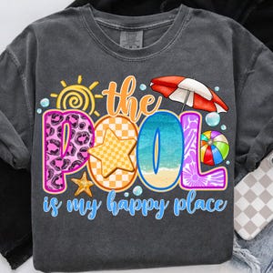 The Pool Is My Happy Place PNG, Pool PNG, Retro Summer Png, Beach Png, Hello Summer Png, Summer Checkered Png, Beach Life Png, Summer Png
