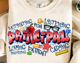 Principal Graffiti PNG: Back to School Sublimation Design (Digital Download