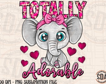 Baby Girl Elephant PNG: Adorable Sublimation Design (Digital Download)