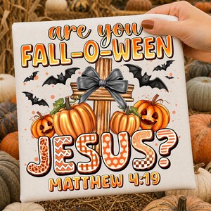 Fall-O-Ween Jesus Pumpkin PNG: Christian Halloween Design (Digital Download)