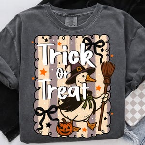Halloween Goose Trick or Treat PNG, Halloween Silly Goose Clipart, Boy Halloween Goose PNG, Halloween Boy Shirt png, Kids Halloween, Pumpkin