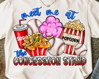 Meet Me at the Concession Stand png, Baseball clipart, Baseball Sublimation, Digital Download, Sport Life, Baseball Life Png, Baseball Png