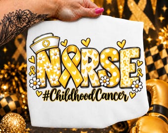 Nurse Cancer PNG, Childhood Cancer, Nurse Awareness PNG, Gold Ribbon Nurse, Cancer Nurse PNG, Nurse Support Png, Cancer Awarenes