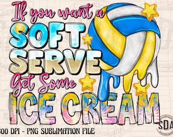 Soft Serve Volleyball PNG: Mom Sport Sublimation Design (Digital Download)