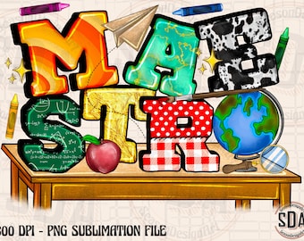 Maestra Png: Spanish Teacher Sublimation Design (Digital Download)