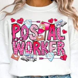 Valentine's Day Postal Worker PNG: Sublimation Design (Digital Download)