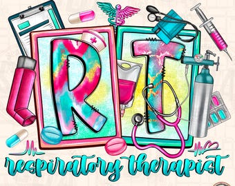 RT Respiratory Therapist PNG: Medical Career Sublimation Design (Digital Download)