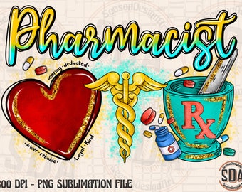 Pharmacist PNG Sublimation Design (Digital Download)