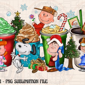 Christmas Coffee Cups Png, Christmas Sublimation Designs, Christmas png, Coffee Sublimation Png, Christmas Drink Design,Christmas Coffee