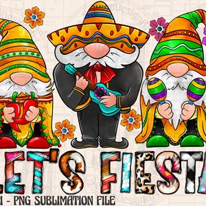 Let&#39;s Fiesta Png, Mexico Gnome Png, Sublimation Design, Mexico Gnomes, Gnome Png, Mexico Hat, Leopard, Western,Mexico Png, Digital Downloads