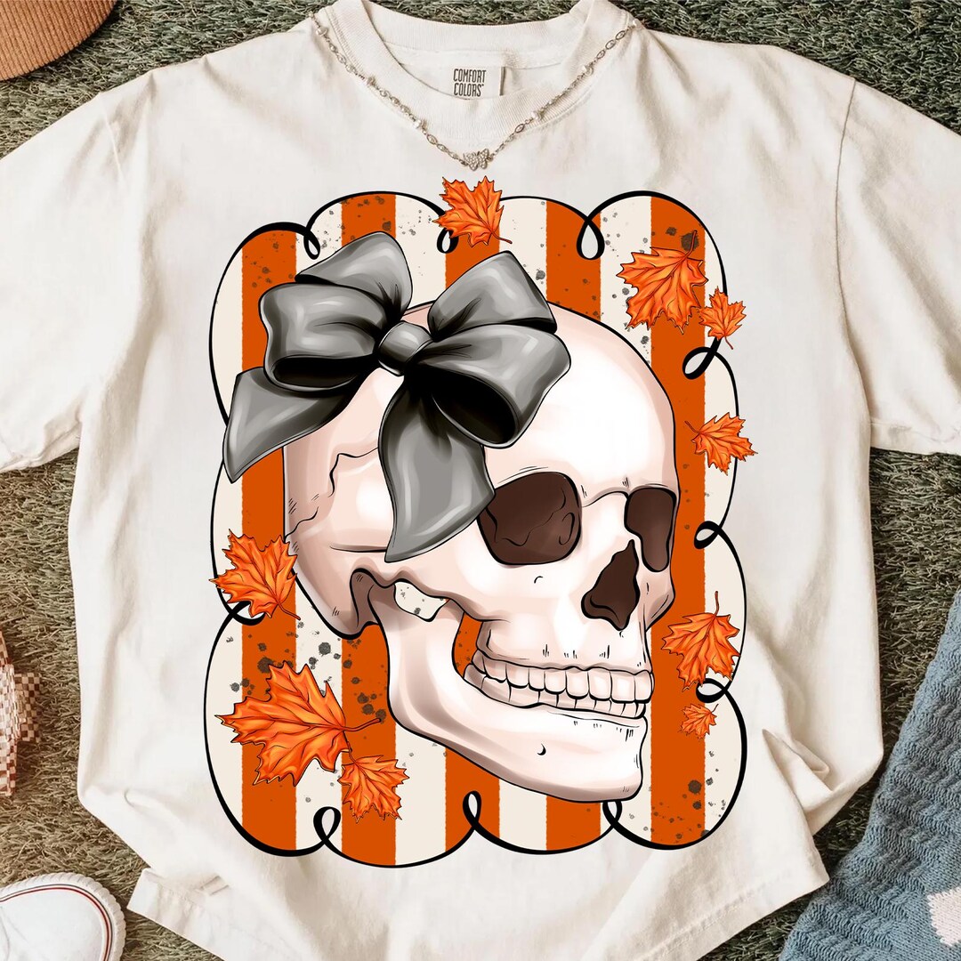 Halloween Skull Bow PNG: Coquette Skeleton Sublimation Design (digital ...