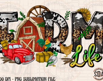 Farm Life Animals PNG: Western Sublimation Design (Digital Download)