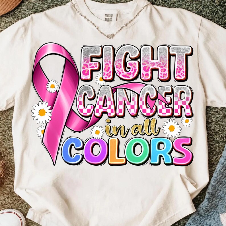 Fight Cancer Awareness PNG: All Colors Ribbon Warrior Design (digital ...