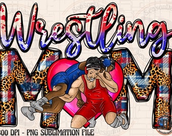 Wrestling Mom PNG: Cowhide Western Design (Sublimation)