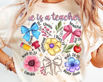 Teacher Floral Design PNG: Boho Retro Wildflowers (Digital Download)