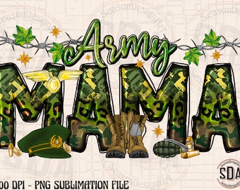 Army Mama PNG: Camouflage Sublimation Design (Digital Download)