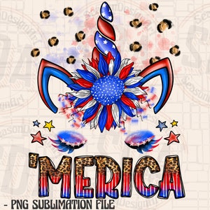 Merica with unicorn png sublimation design download, 4th of July png, Independence Day png, USA unicorn png, sublimate designs download