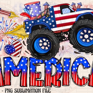 America Monster Truck Png Sublimation Design, Monster Truck American Flag Png, Happy 4th Of July Png, Camo American Boy Png Downloads