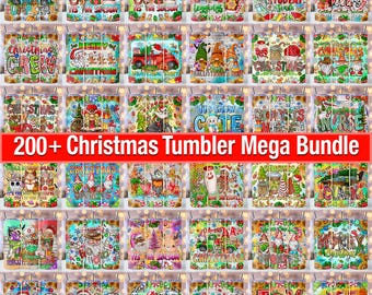200+ Christmas Tumbler Wrap Bundle PNG , 20oz Skinny Tumbler , Christmas Bundle PNG Sublimation, Holiday tumbler, Pink Christmas Tumbler PNG