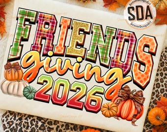 Friendsgiving png, Friendsgiving 2026 png, Thanksgiving png, Trendy png, Thankful Friends Png, Thankful Png, Autumn Png, Digital Download