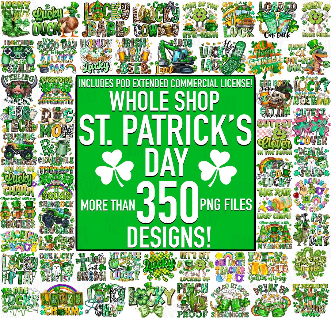 350+ St Patricks Day Sublimation PNG Bundle: St Patricks Day Designs ...
