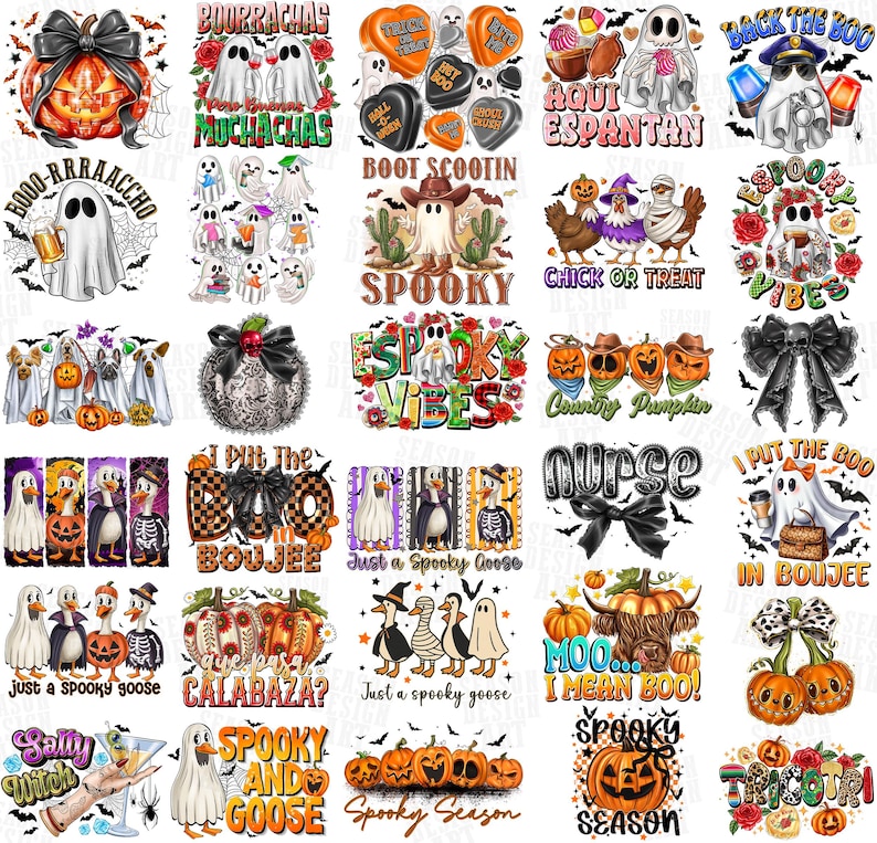 Halloween PNG Bundle: 300+ Spooky Sublimation Designs (digital Download ...