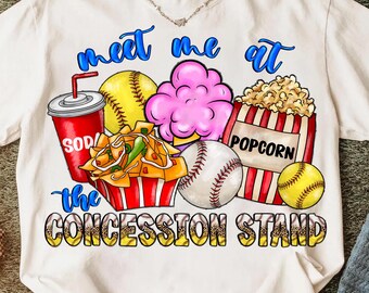 Meet Me at the Concession Stand Png,Softball Game Snacks Design,Game Day Food Design,Ballpark Snacks Png,Softball Concession Stand