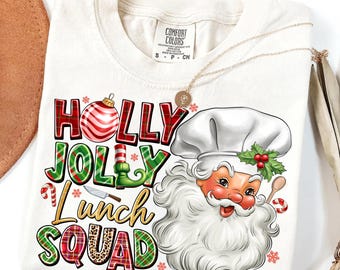 Christmas Lunch Squad PNG: Santa Claus, School Cafeteria (Digital Download