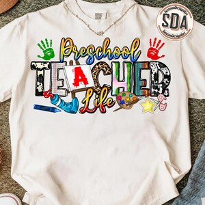 Preschool Teacher Life Png, Preschool Teacher Png, Kindergarten Teacher Png, Back To School Png, Teacher Shirt Design, Digital Download image 2