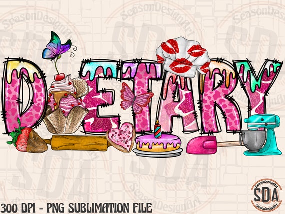 Dietary Doodle PNG: Lunch Lady Sublimation Design (Digital File)