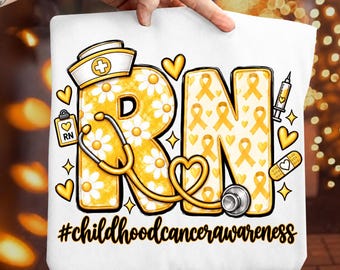 Childhood Cancer RN, RN Awareness Png, Childhood Cancer Png, Gold Ribbon Png, Childhood Cancer Awareness, Registered Nurse Png