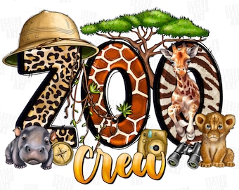 Zoo Crew Giraffe PNG: Safari Animal Sublimation (Digital Download)