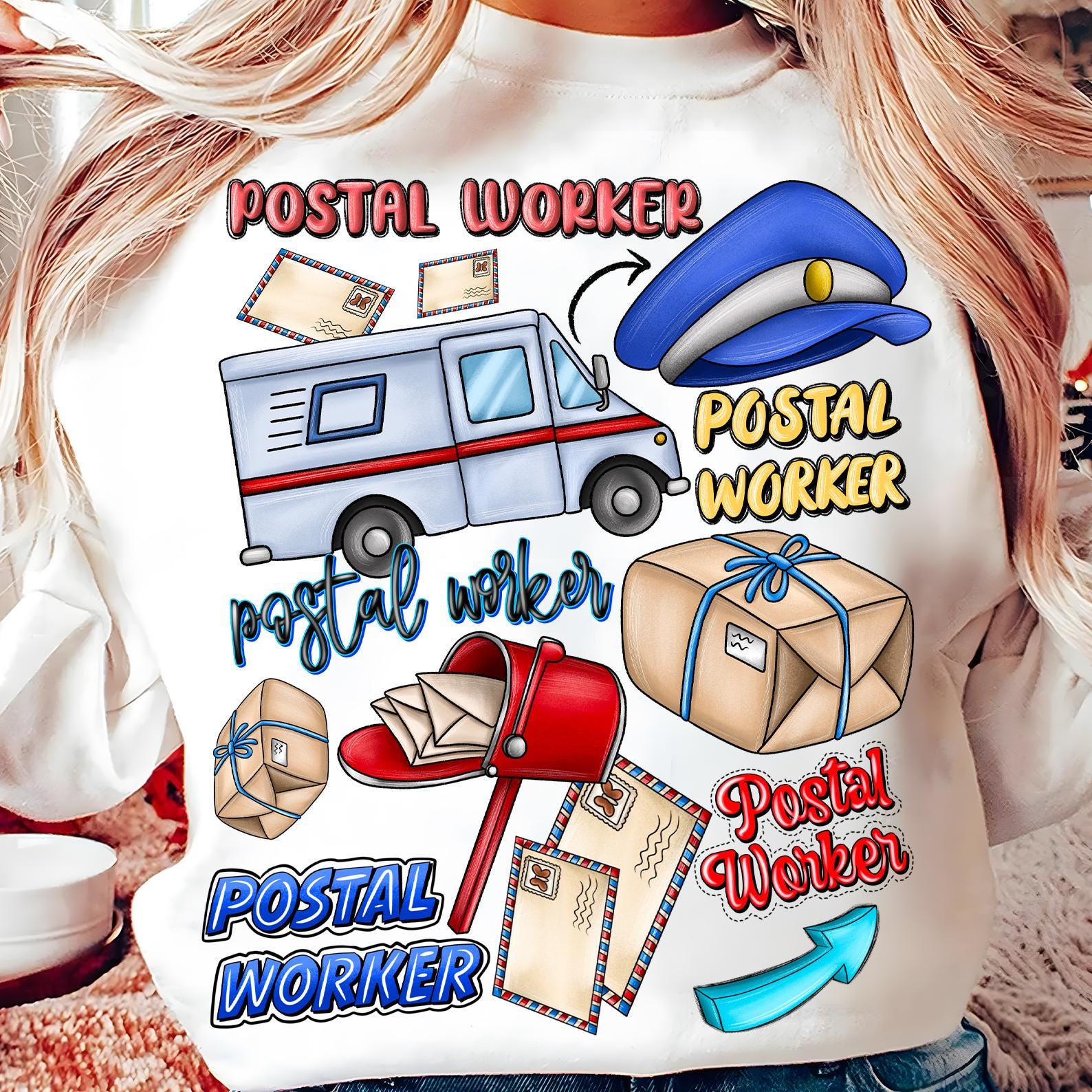 Postal Worker Png Sublimation Design Download, Postal Truck Png, Postal ...