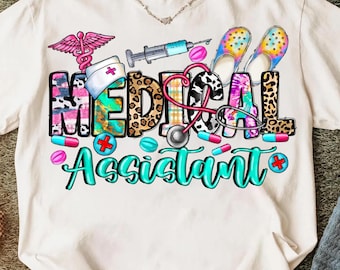 Medical Assistant Sublimation Design: Healthcare PNG (Digital Download)