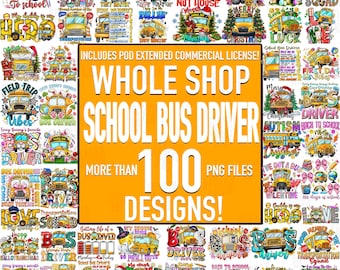 100+ School Bus Bundle Png,Whole Shop Png Bundle, Bus Driver Png, Back to School Png Bundle, Commercial Use Png Design, Clipart Bundle