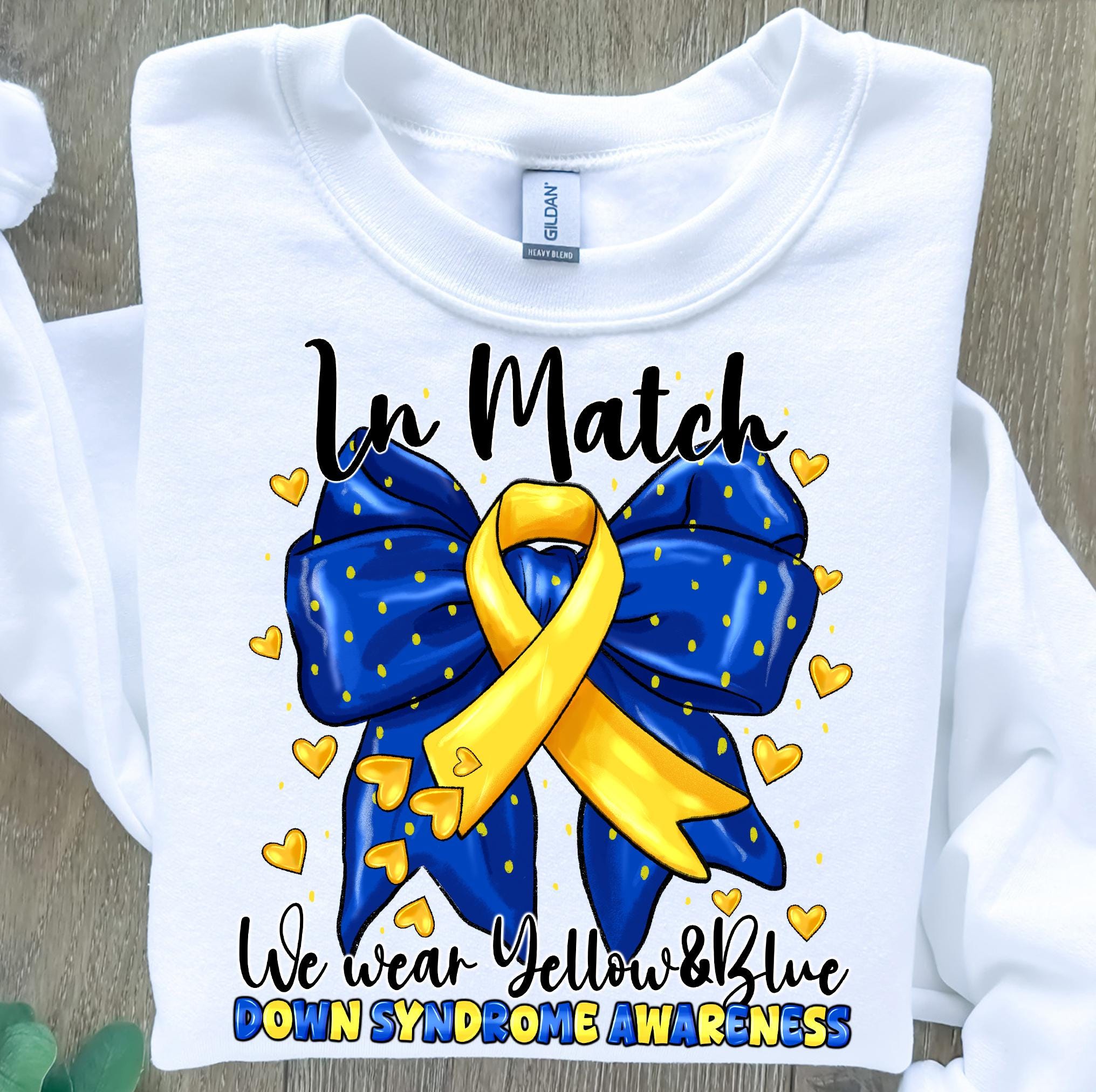 Down Syndrome Awareness PNG: Yellow Blue Ribbon Sublimation (digital ...